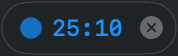 Ghost's menu bar timer chip with an in-progress session